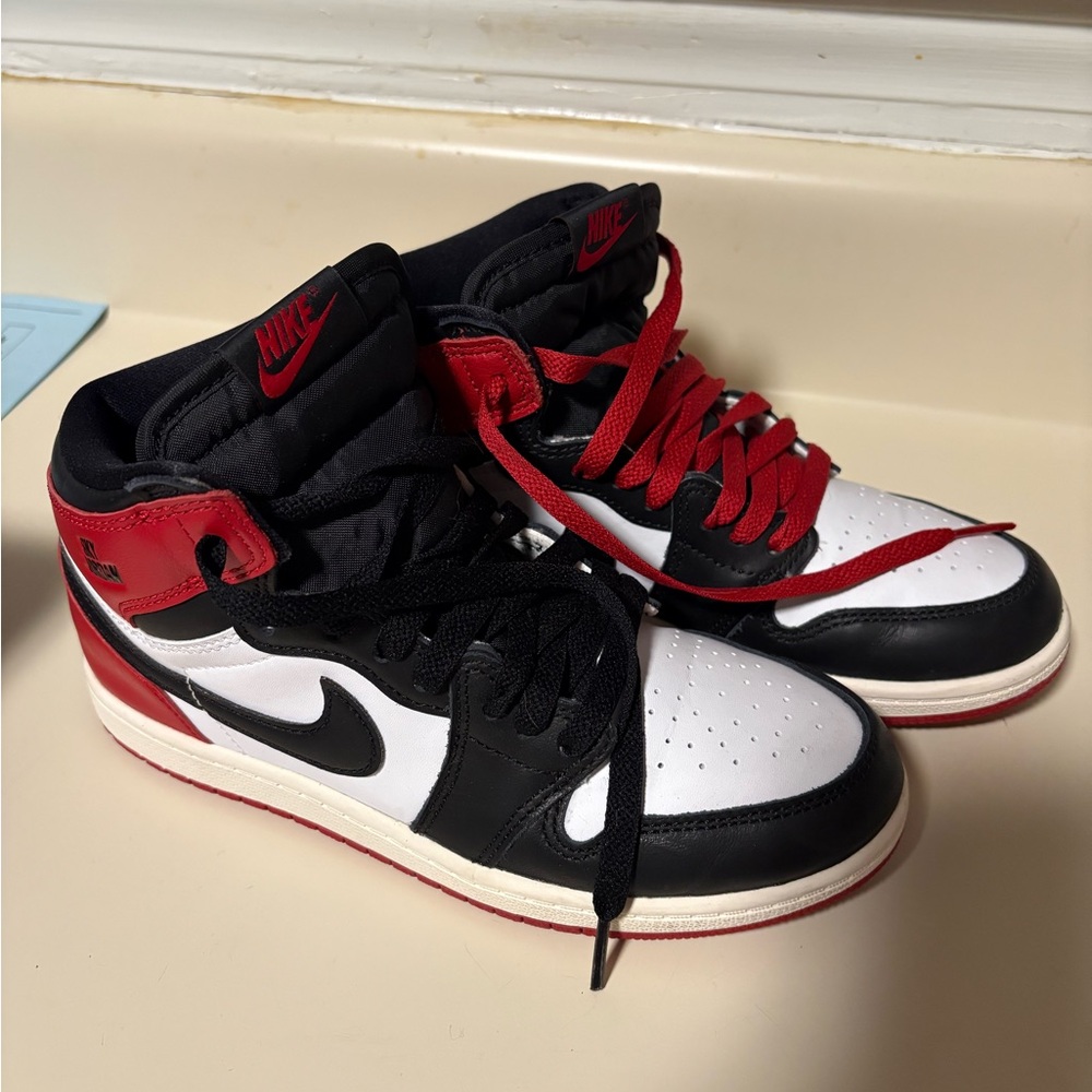 Nike Kids' Black, Red, and White High-Top Sneakers
